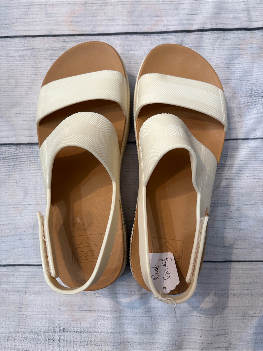 NEW Reef Water Vista Higher Platform Sandals In Cloud - 9 🌟 - Picture 5 of 8
